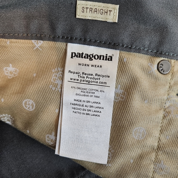 Patagonia Gray Performance Twill Pants Mens 31 x 32 Slim Straight Stretch - Picture 14 of 16